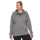 Plus Size Tek Gear&reg; Ribbed Fleece Zip-up Jacket, Women's, Size: 2xl, Dark Grey