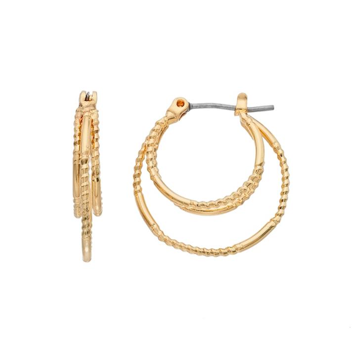 Napier Twisted Nickel Free Multi Hoop Earrings, Women's, Gold