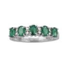 10k White Gold Emerald And Diamond Accent Ring, Women's, Size: 7, Green