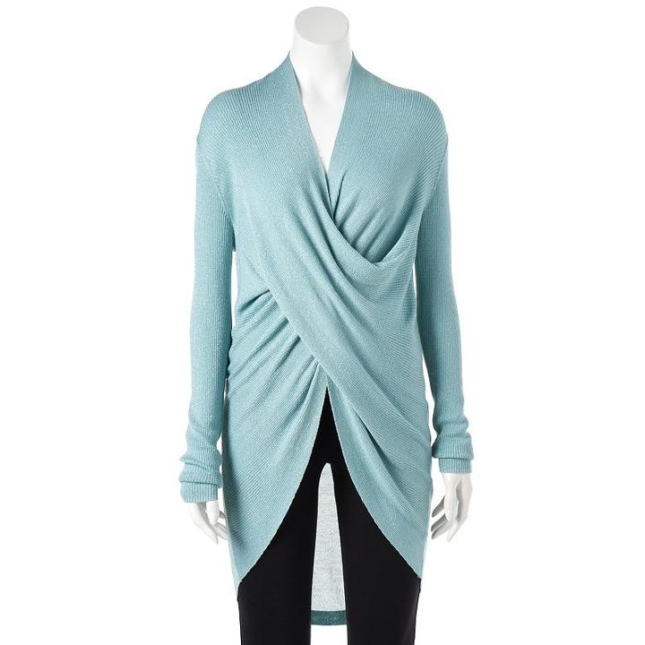 Women's Jennifer Lopez Twist-front Sweater, Size: Xs, Med Blue