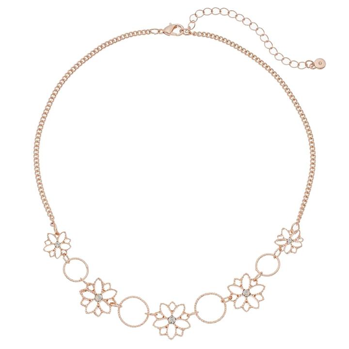 Lc Lauren Conrad Filigree Flower Statement Necklace, Women's, Light Pink