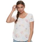 Juniors' Mudd&reg; Roadtrip Scoopneck Tee, Teens, Size: Large, White