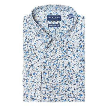 Men's Nick Dunn Modern-fit Dress Shirt, Size: M-34/35, Blue