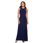Women's Chaps Crisscross Pleated Evening Gown, Size: 16, Blue (navy)