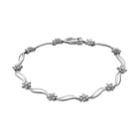 Sterling Silver Diamond Accent Flower Bracelet, Women's, Size: 7, White