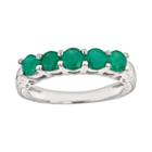 Sterling Silver Emerald Five-stone Ring, Women's, Size: 5, Green