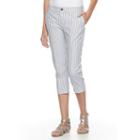 Women's Croft & Barrow&reg; Essential Button-hem Twill Capris, Size: 4, Blue