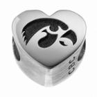 Fiora Sterling Silver Iowa Hawkeyes Logo Heart Bead, Women's, Grey