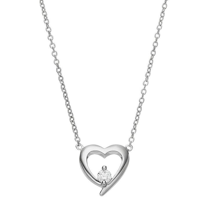 Brilliance Heart Necklace With Swarovski Zirconia, Women's, White