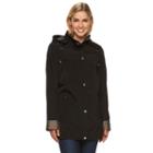 Women's Gallery Hooded Lined Rain Jacket, Size: Large, Black