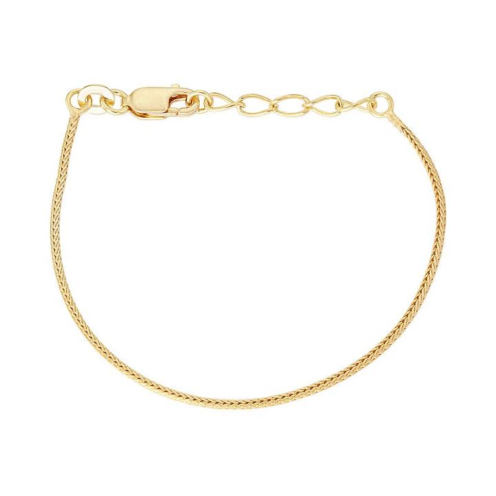 Junior Jewels Kids' Sterling Silver Wheat Chain Bracelet, Girl's, Size: 4.5, Yellow