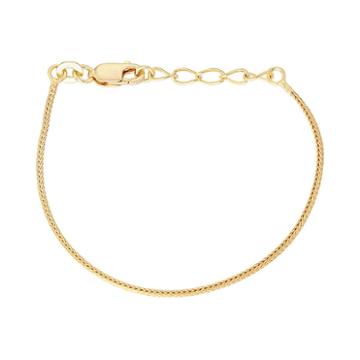 Junior Jewels Kids' Sterling Silver Wheat Chain Bracelet, Girl's, Size: 4.5, Yellow