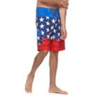 Men's Ocean Current American Flag Tech Cargo Board Shorts, Size: 34, Blue (navy)