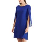 Women's Chaps Slit-sleeve Fit & Flare Dress, Size: 16, Blue