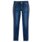 Girls 7-16 Vanilla Star Velvet Side Stripe Skinny Jeans, Size: 12, Turquoise/blue (turq/aqua)