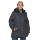 Plus Size Kc Collections Triangle Quilted Jacket, Women's, Size: 1xl, Grey Other
