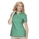 Women's Croft & Barrow&reg; Classic Solid Polo, Size: Medium, Med Green