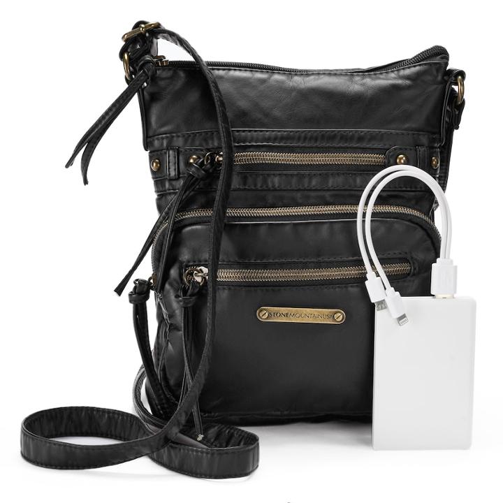 Stone & Co. Emily Large Utility Phone Charging Crossbody Bag, Women's, Black