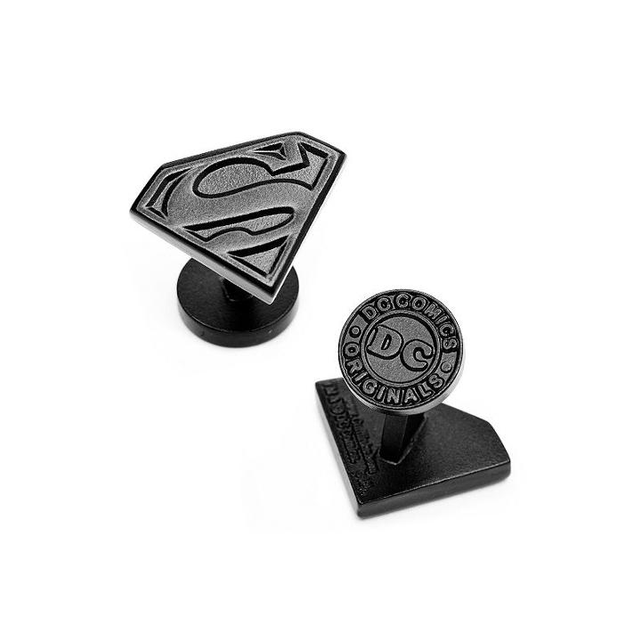 Superman Satin Black Shield Cuff Links, Men's, Multicolor