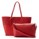 Olivia Miller Irena Perforated Tote With Crossbody Bag, Women's, Red