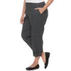 Plus Size Croft & Barrow&reg; Twill Convertible Pants, Women's, Size: 20 W, Grey (charcoal)