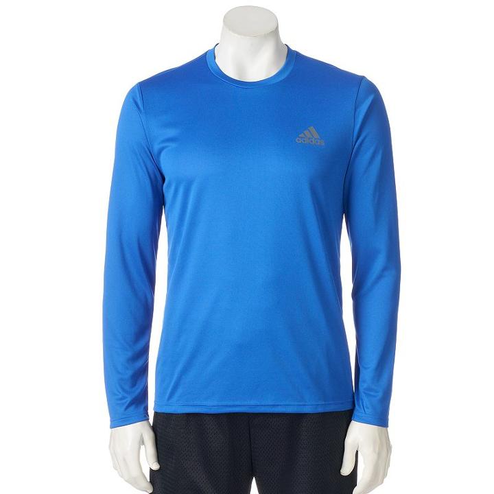 Men's Adidas Essential Climalite Performance Tee, Size: Medium, Brt Blue