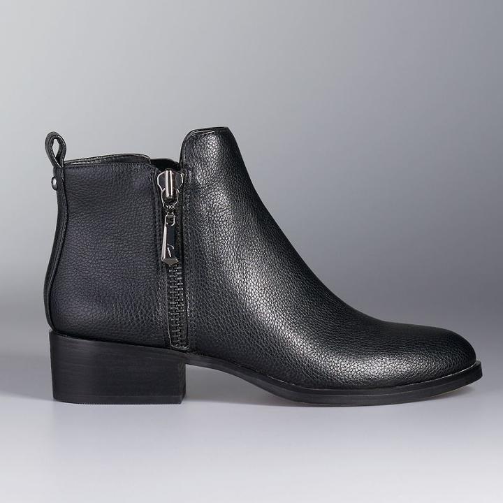 Simply Vera Vera Wang Women's Block-heel Ankle Boots, Size: 6.5, Grey