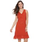 Women's Sharagano Sleeveless Chiffon Dress, Size: 4, Orange Oth