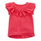 Girls 4-8 Carter's Ruffle High-low Tee, Size: 7, Red