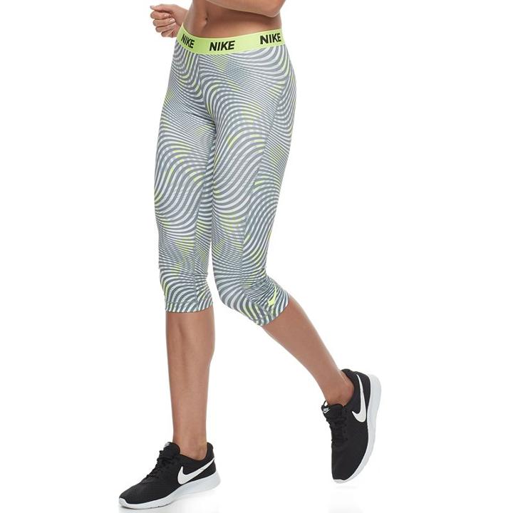 Women's Nike Pro Dri-fit Capri Leggings, Size: Medium, Drk Yellow