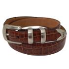 Men's Pga Tour Tapered Faux-crocodile Leather Golf Belt, Size: 38, Brown