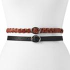Women's Sonoma Goods For Life&trade; Braided 2-for-1 Belt Set, Size: Xl, Grey (charcoal)
