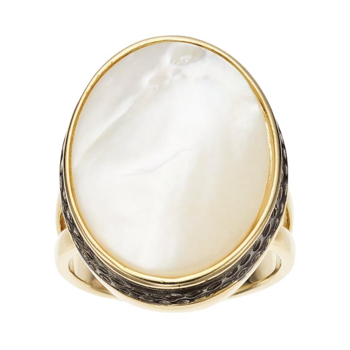 Olive & Ivy Mother-of-pearl Oval Ring, Women's, Size: 9, White