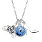 Disney's Cinderella Crystal Charm Necklace, Women's, Grey