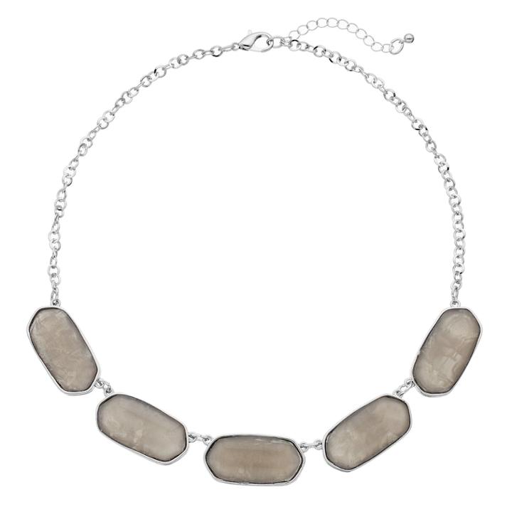 Oval Link Necklace, Women's, Grey