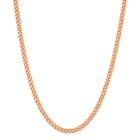 14k Rose Gold Over Silver Curb Chain Necklace, Women's, Size: 16, Pink