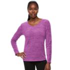 Women's Tek Gear&reg; Microfleece V-neck Tee, Size: Xl, Med Purple
