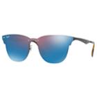 Ray-ban Blaze Clubmaster Rb3576n 47mm Rimless Square Mirror Sunglasses, Women's, Grey