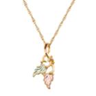 Black Hills Gold Tri Tone Leaf Pendant Necklace, Women's, Size: 18