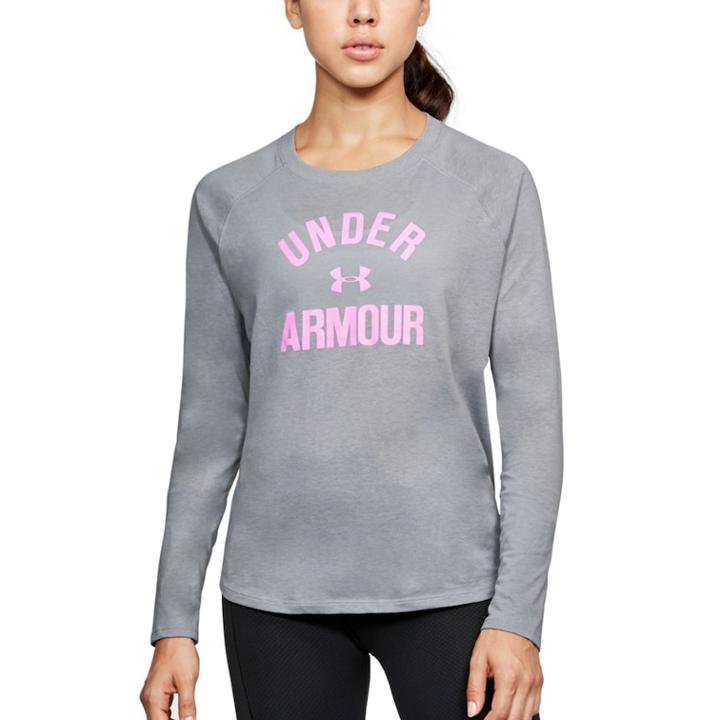 Women's Under Armour Tri-blend Long Sleeve Graphic Tee, Size: Medium, Med Grey