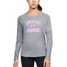 Women's Under Armour Tri-blend Long Sleeve Graphic Tee, Size: Medium, Med Grey