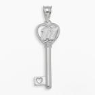 Insignia Collection Nascar Denny Hamlin Sterling Silver 11 Heart Key Pendant, Women's, Grey