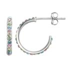 Charming Girl Sterling Silver Crystal Hoop Earrings - Made With Swarovski Crystals - Kids, Multicolor