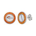 Denver Broncos Crystal Team Logo Stud Earrings, Women's, Orange