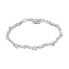 Sterling Silver Blue Topaz & Lab-created White Sapphire Bracelet, Women's, Size: 7.5