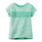 Girls 4-8 Carter's Crochet Lace Front Top, Size: 5, Turquoise/blue (turq/aqua)