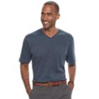Men's Croft & Barrow&reg; V-neck Interlock Performance Tee, Size: Medium, Blue (navy)