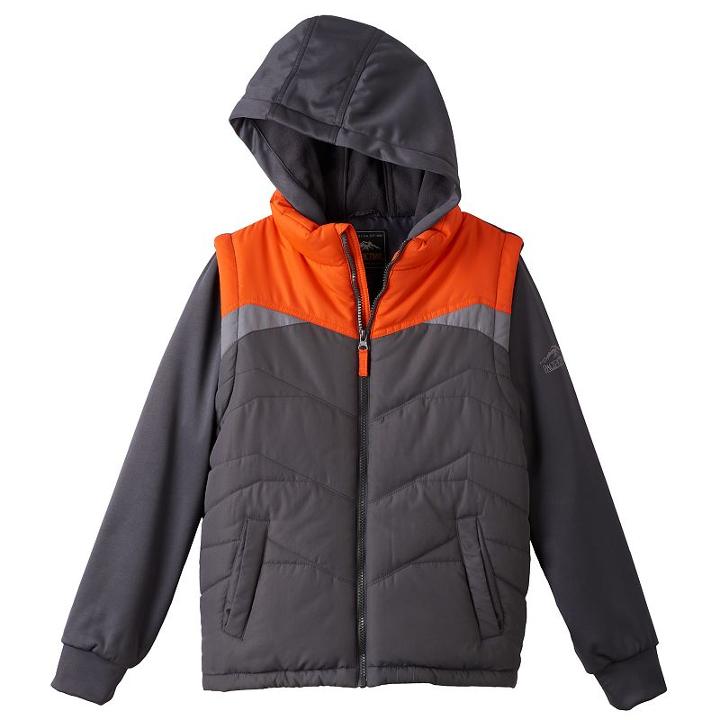 Boys 8-20 Pacific Trail Colorblock Vest Hoodie, Boy's, Size: Medium, Red/coppr (rust/coppr)