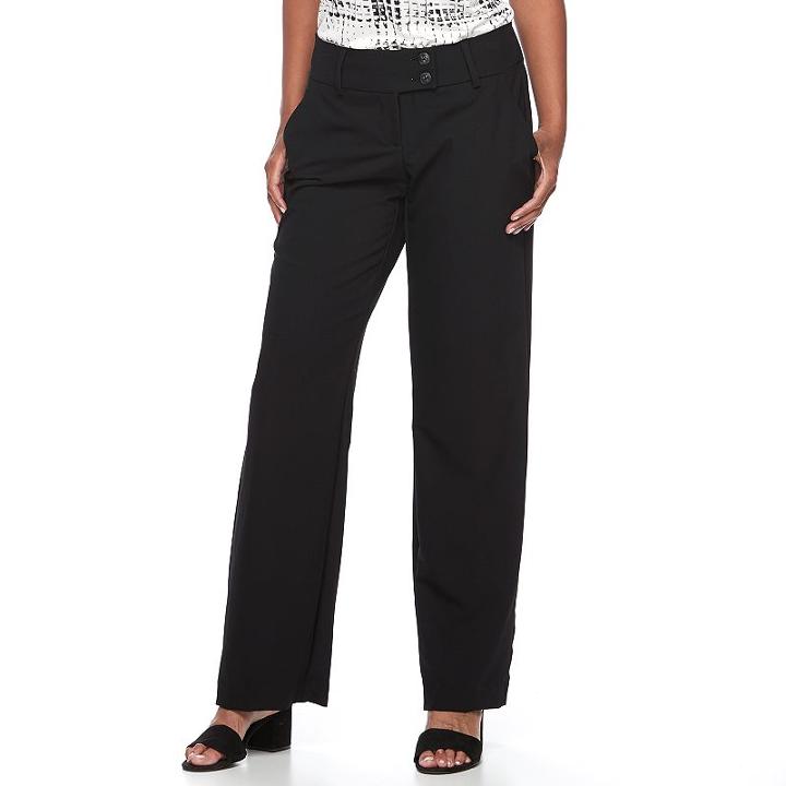 Women's Apt. 9&reg; Curvy Dress Pants, Size: 16 T/l, Black