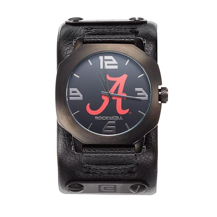 Men's Rockwell Alabama Crimson Tide Assassin Leather Watch, Black